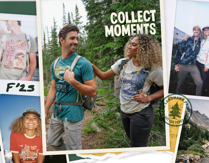 Couple in a collage of images from Rocky Mountain