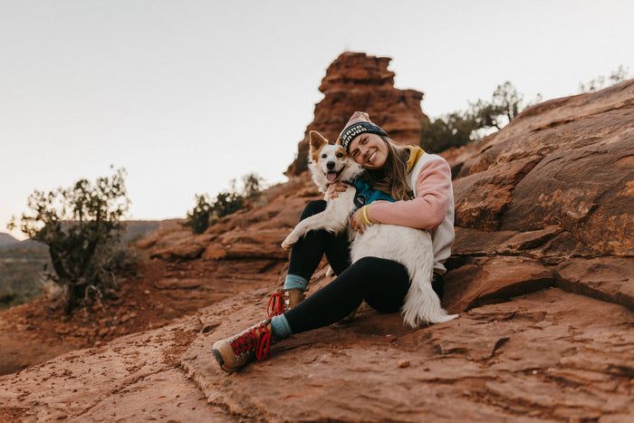 Woman and Dog in Grand Canyon