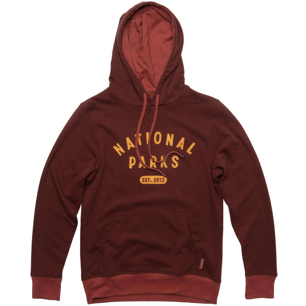 National Parks Collegiate Unisex Hoodie Outerwear XS Burgundy