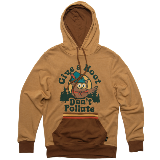 Give A Hoot Unisex Hoodie Outerwear XS Umber