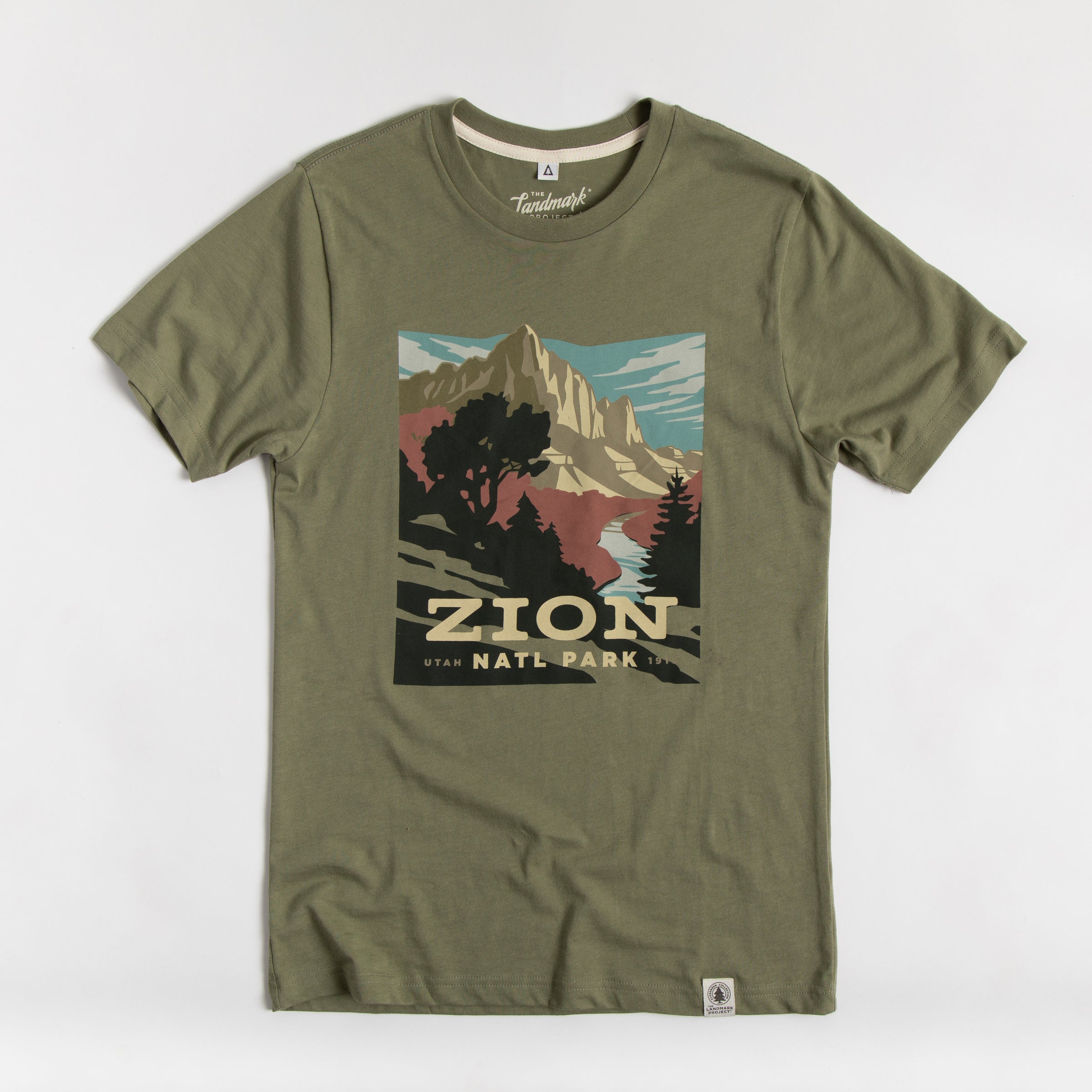 Zion National Park Unisex Short Sleeve Tee Short Sleeve Olive XS