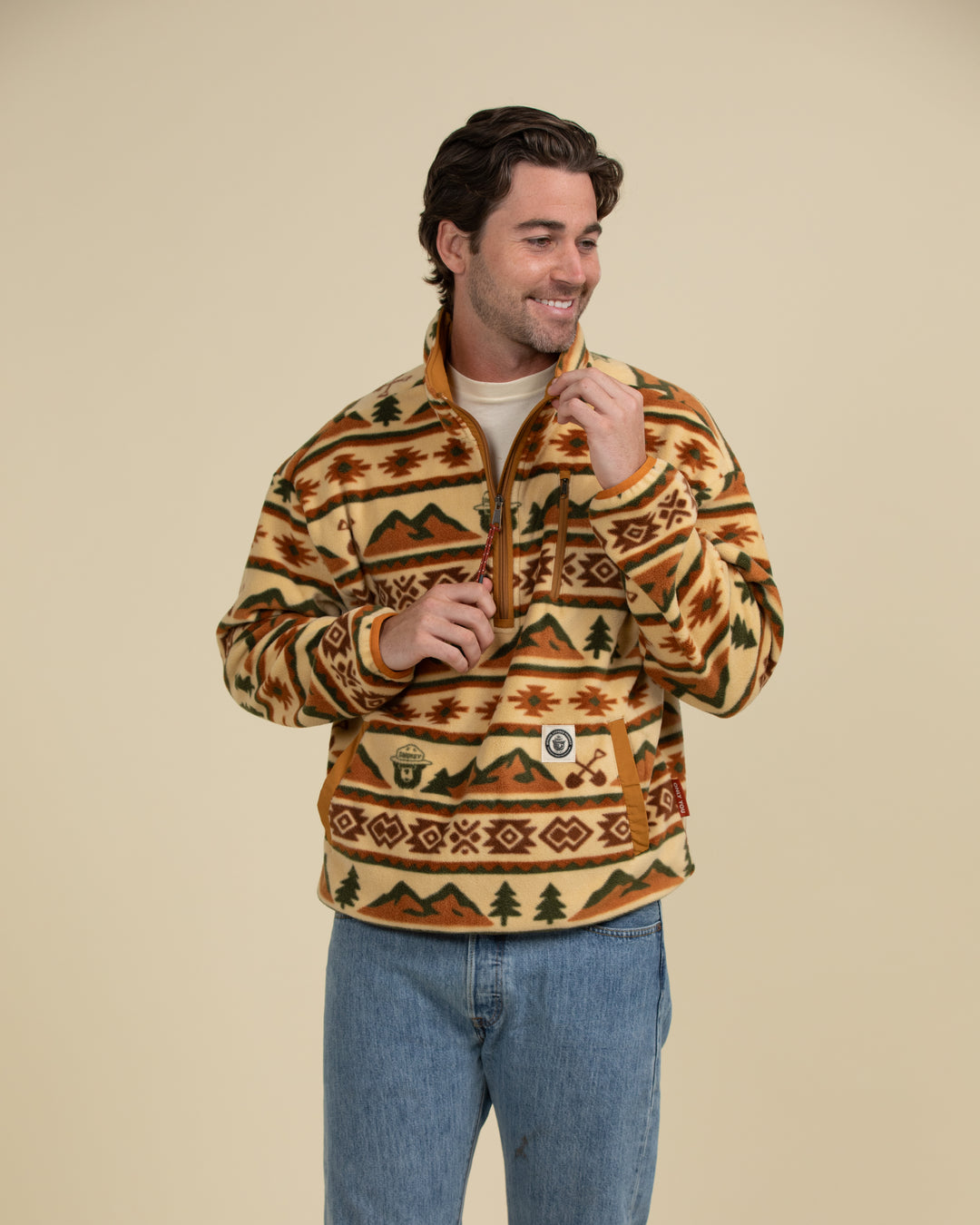 Smokey Bear Unisex Half Zip Fleece Outerwear