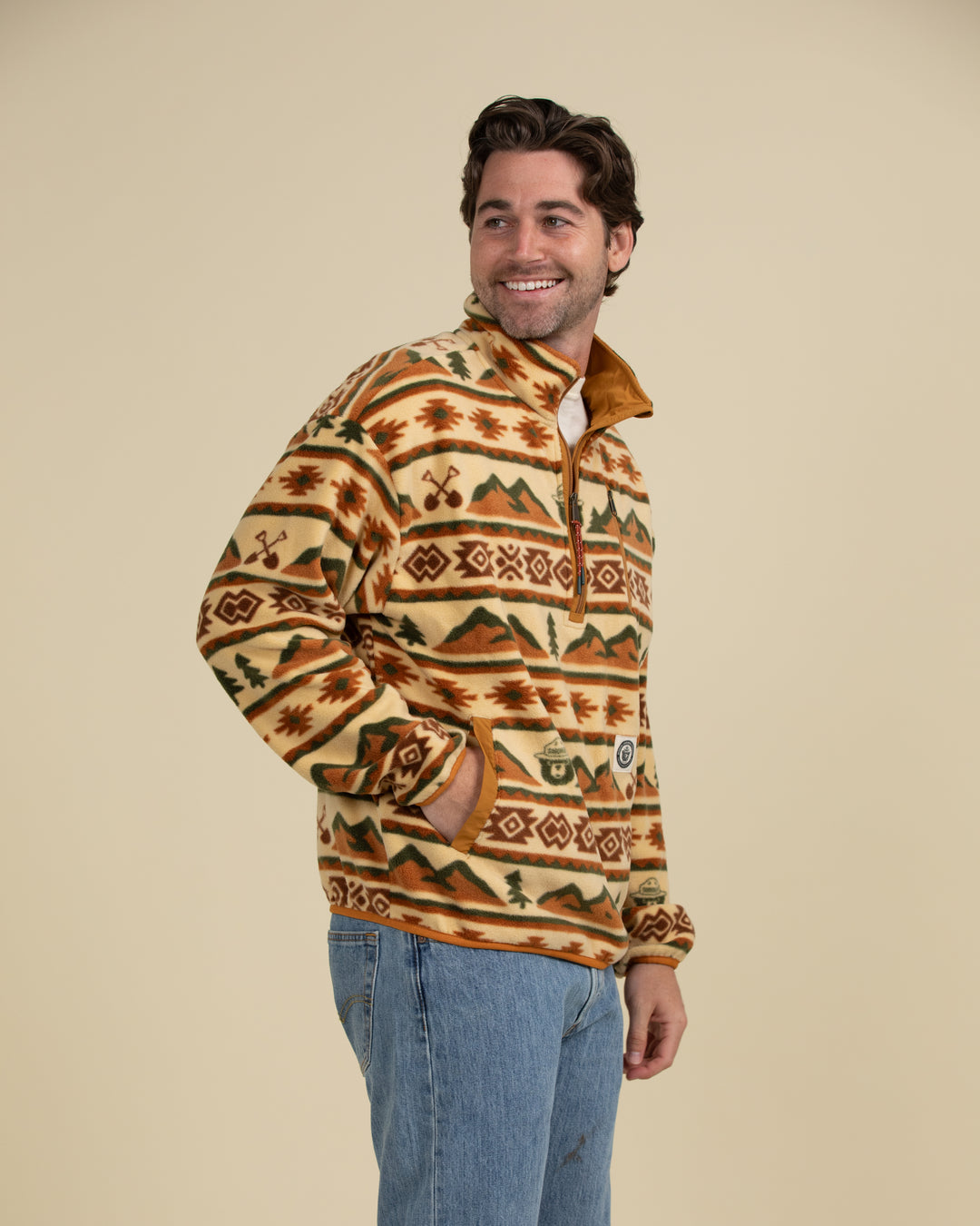 Smokey Bear Unisex Half Zip Fleece Outerwear