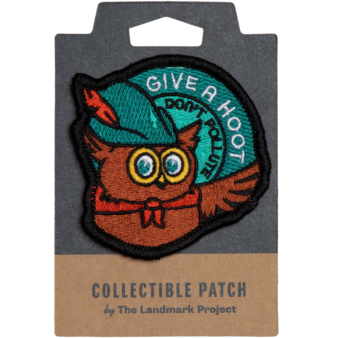 Give A Hoot, Don't Pollute Embroidered Patch Patch