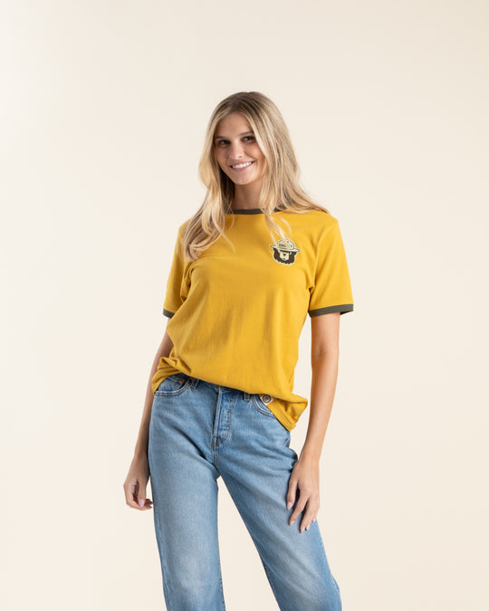 Smokey Bear Emblems Unisex Short Sleeve Ringer Tee Short Sleeve