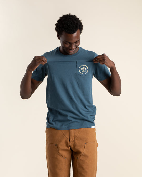 U.S. National Parks Unisex Short Sleeve Tee w/ Pocket Short Sleeve