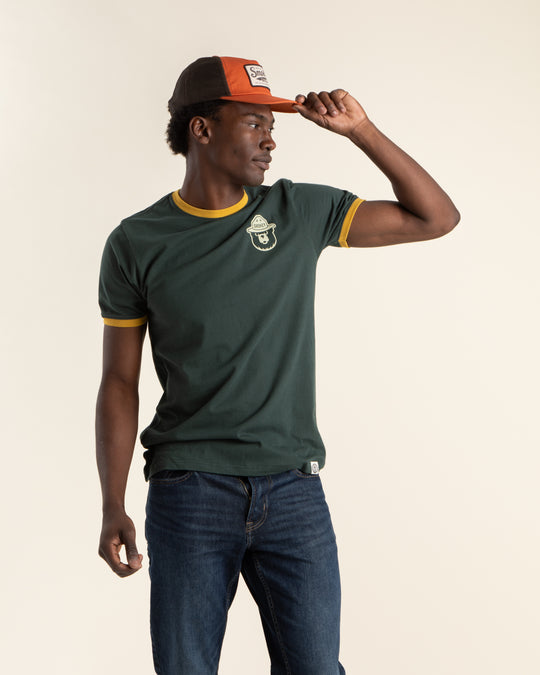 Smokey Bear Emblems Unisex Short Sleeve Ringer Tee Short Sleeve