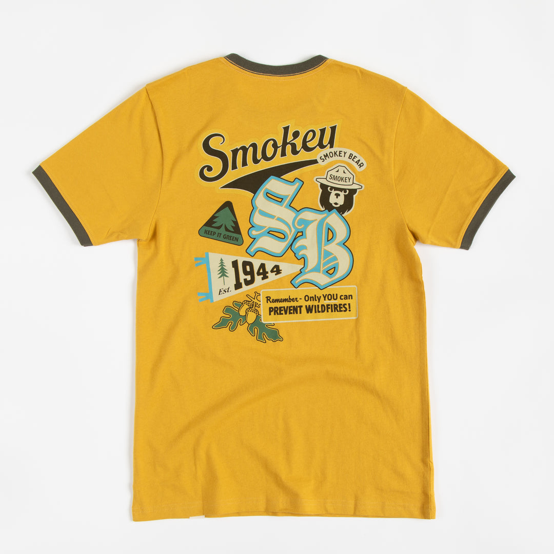 Smokey Bear Emblems Unisex Short Sleeve Ringer Tee