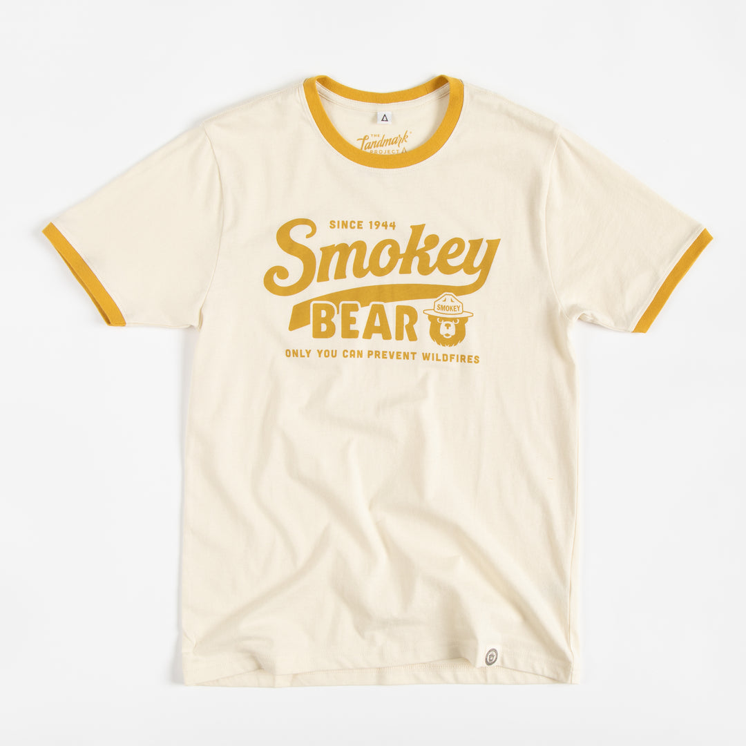 Smokey Script Unisex Short Sleeve Ringer Tee Short Sleeve Honeycomb/Amber XS