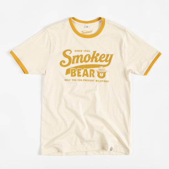 Smokey Script Unisex Short Sleeve Ringer Tee Short Sleeve Honeycomb/Amber XS