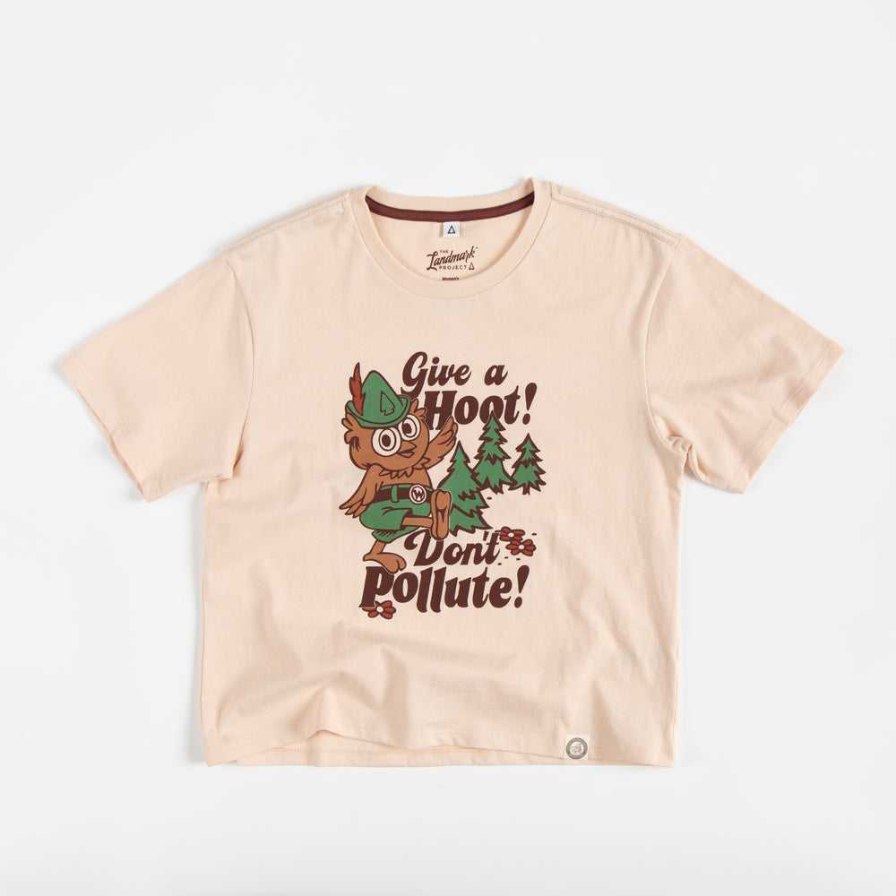 Woodsy Owl Retro Women's Short Sleeve Boxy Tee Short Sleeve Petrified Wood XS