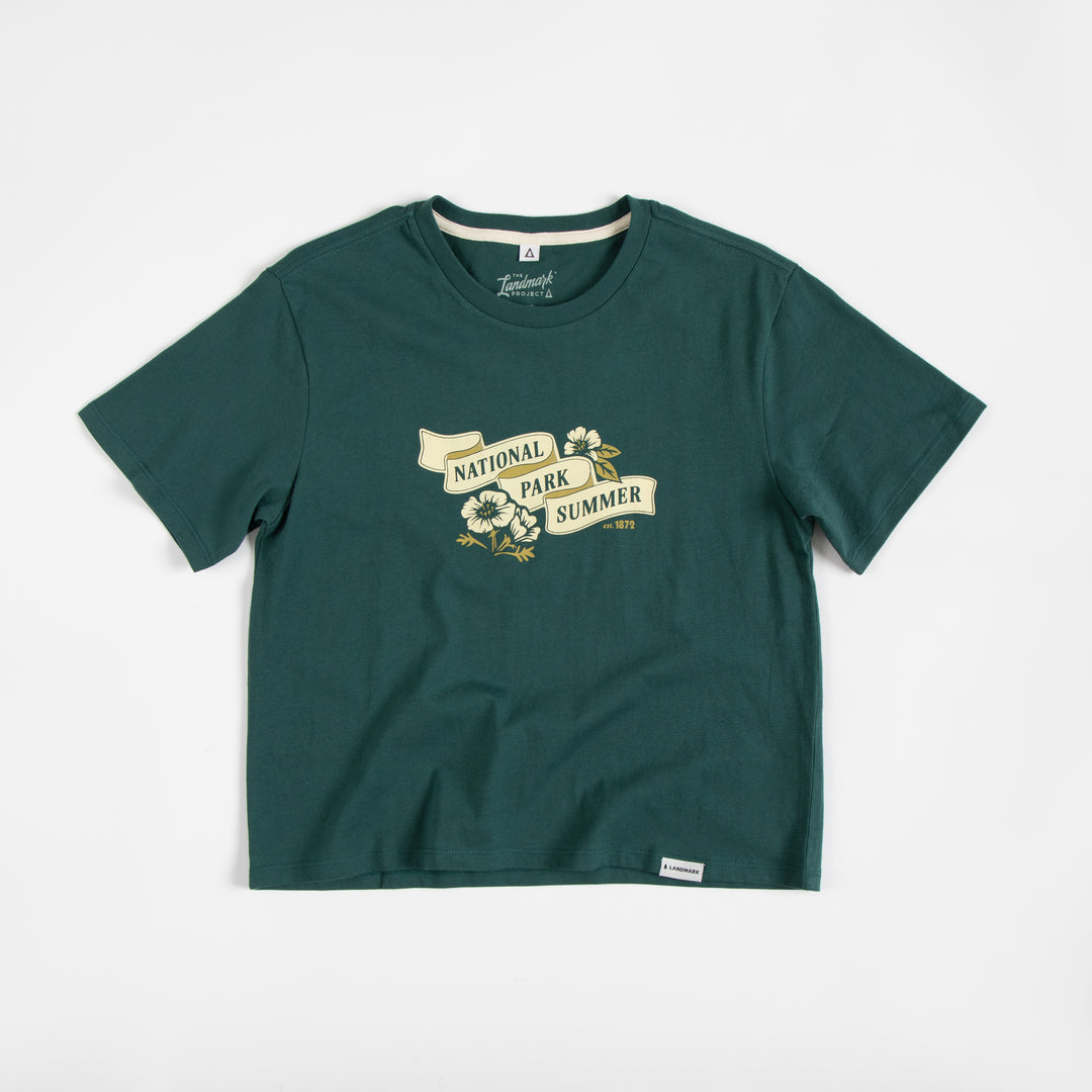 National Park Summer Women's Short Sleeve Boxy Tee Short Sleeve Spruce XS