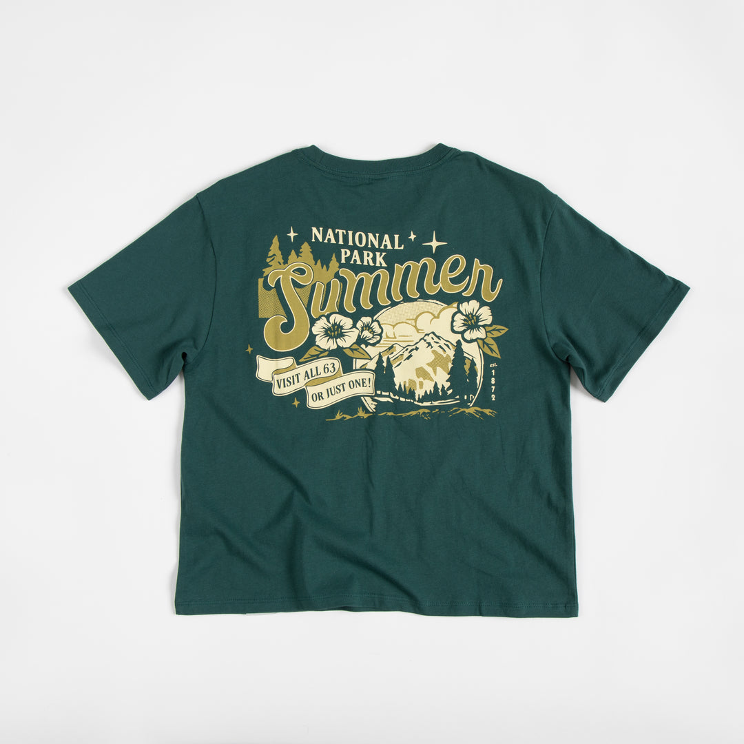 National Park Summer Women's Short Sleeve Boxy Tee Short Sleeve