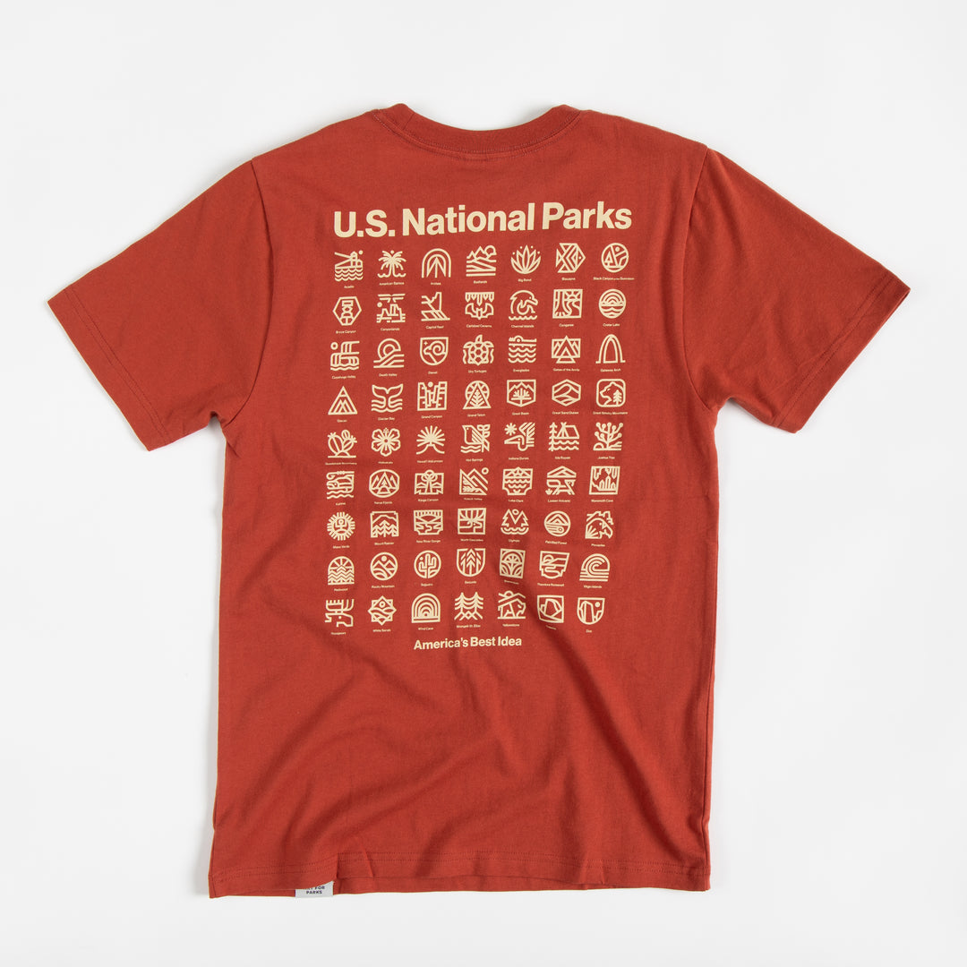 U.S. National Parks Unisex Short Sleeve Tee w/ Pocket Short Sleeve