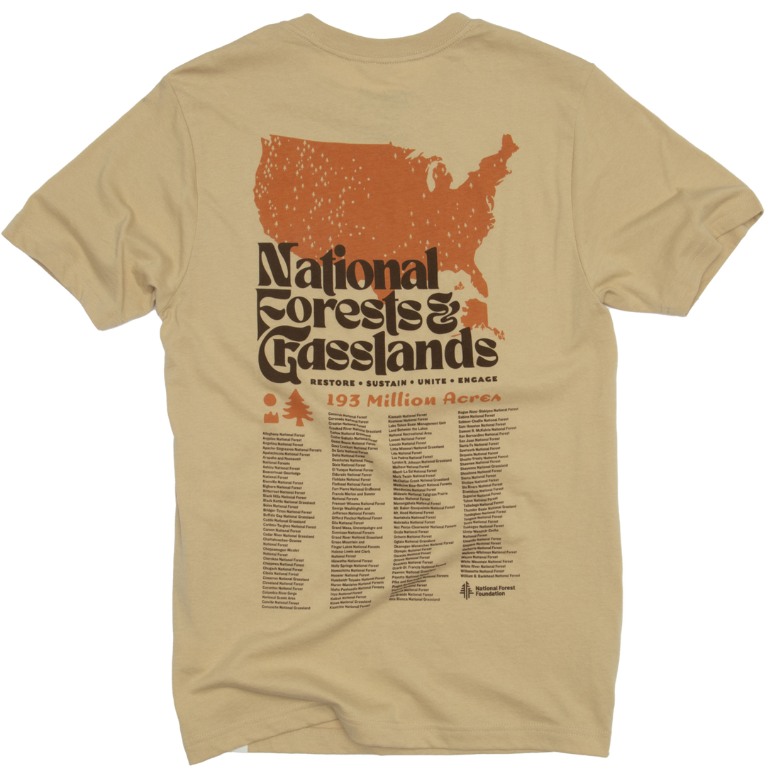 National Forests and Grasslands Unisex Short Sleeve Tee w/ Pocket Short Sleeve Fossil XS