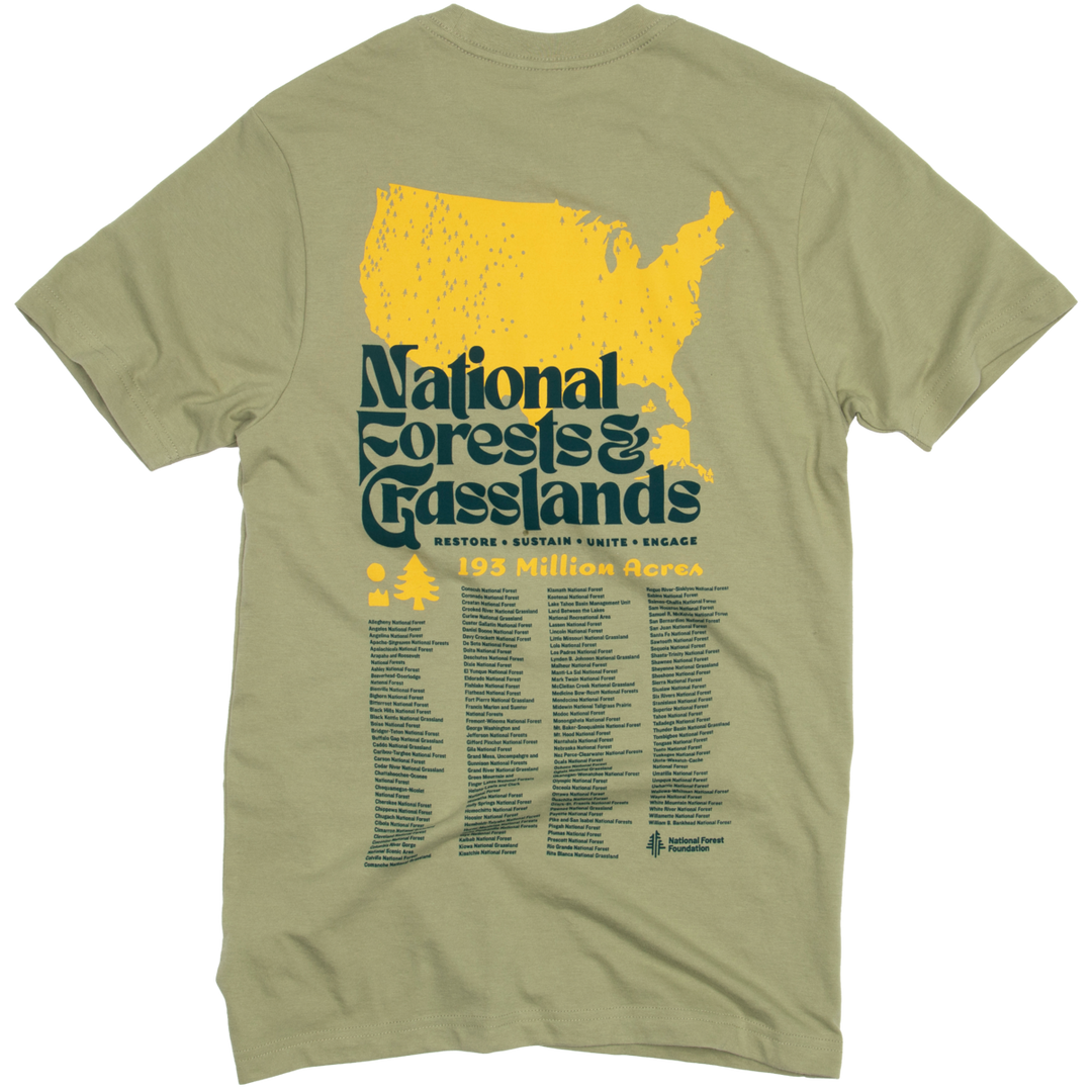 National Forests and Grasslands Unisex Short Sleeve Tee w/ Pocket Short Sleeve Bay Leaf XS