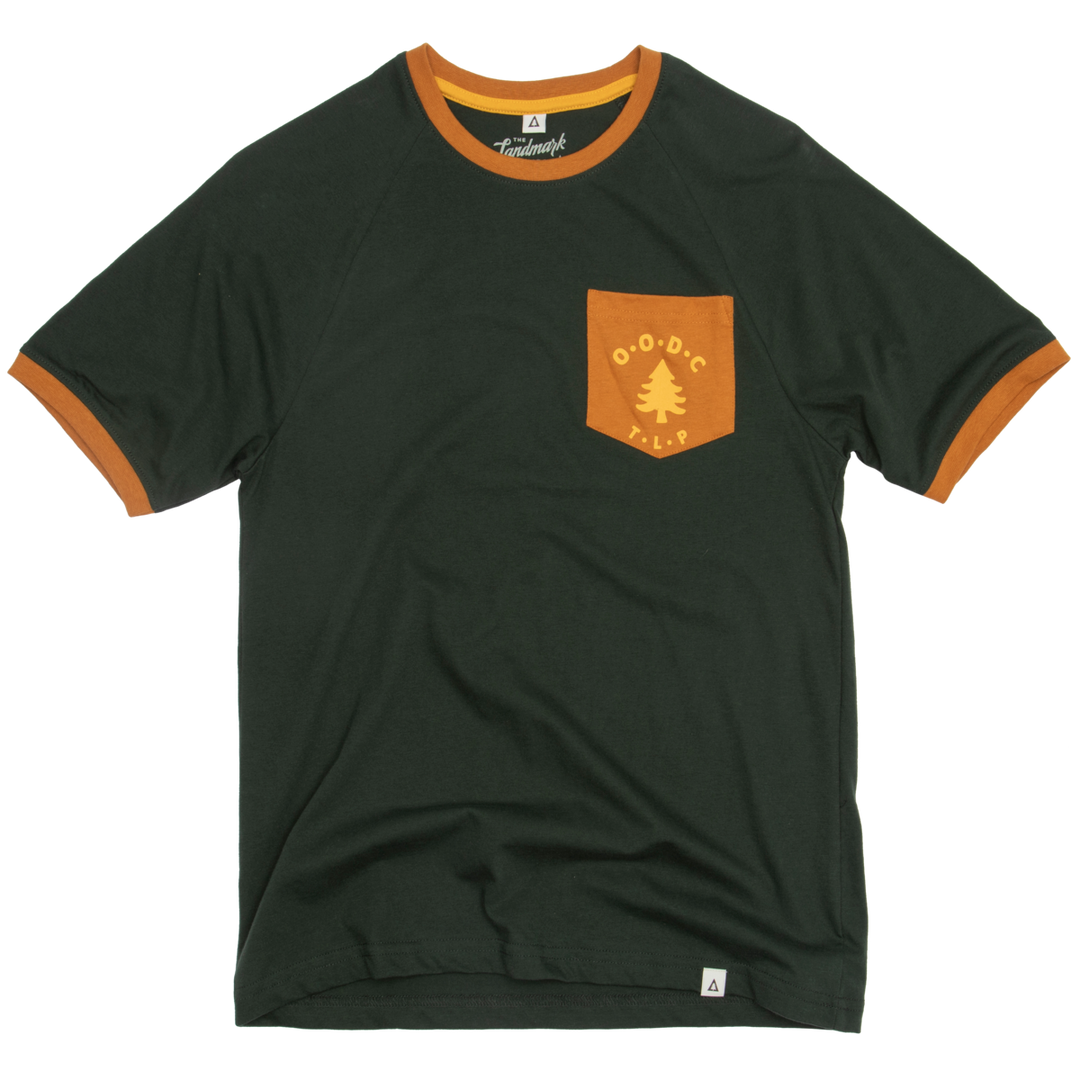 Out-of-Doors Club Unisex Short Sleeve Raglan Ringer Pocket Tee Out-of-Doors Club Unisex Short Sleeve Raglan Ringer Pocket Tee