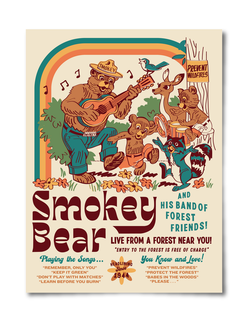 1960年代 Smokey The Bear バンク　& フライヤー額装 6520_Smokey_Band_Poster_Mockup