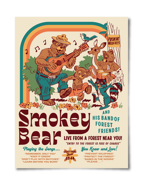 1960年代 Smokey The Bear バンク　& フライヤー額装 6520_Smokey_Band_Poster_Mockup