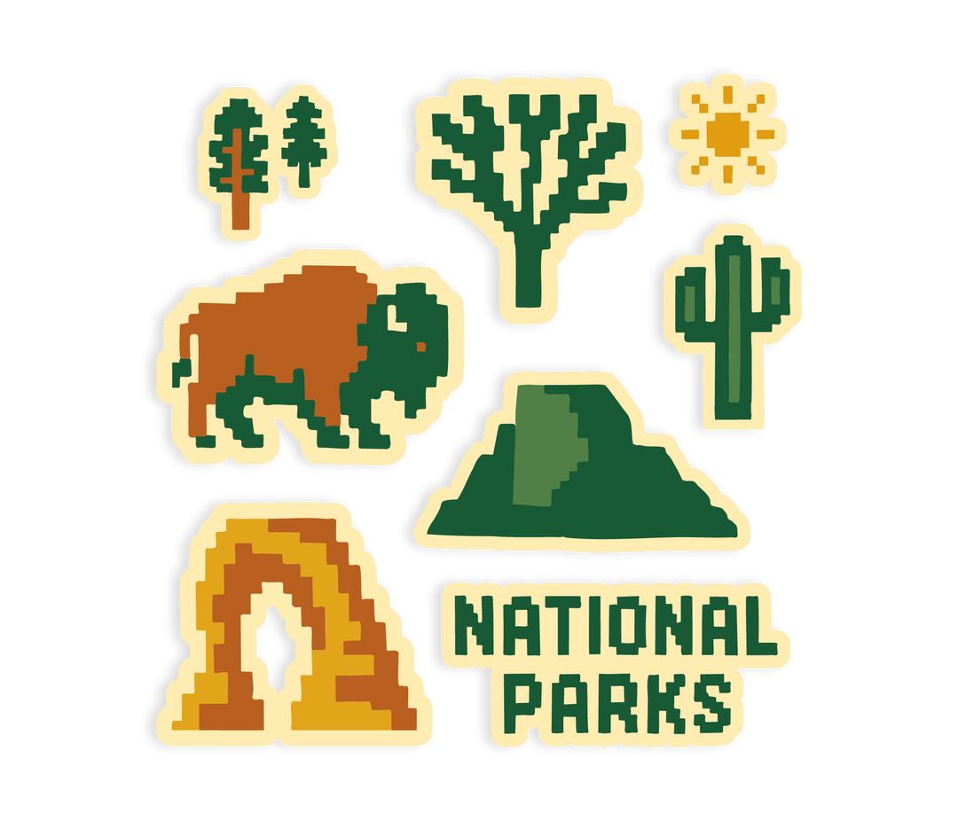 National Parks Pixels Sticker Sticker