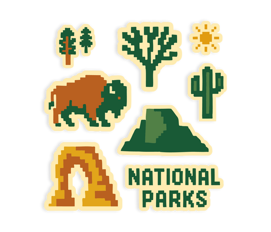 National Parks Pixels Sticker Sticker