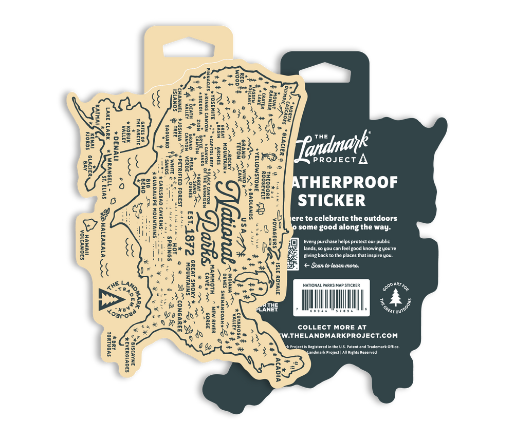 National Parks Map Sticker Sticker