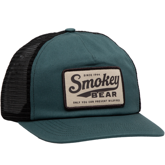 Smokey Script 5-Panel Trucker Hat Hat Peacock