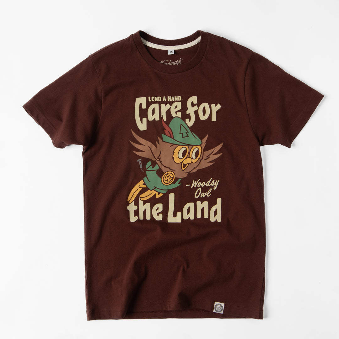 Woodsy Owl Care for the Land Unisex Short Sleeve Tee Short Sleeve Basalt Brown XS
