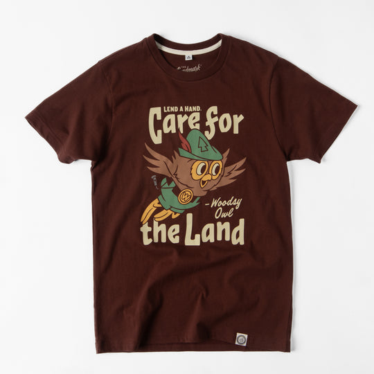 Woodsy Owl Care for the Land Unisex Short Sleeve Tee Short Sleeve Basalt Brown XS