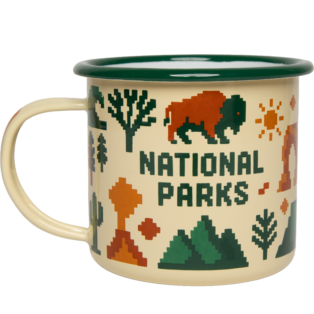 National Parks Pixels Enamel Mug Drinkware