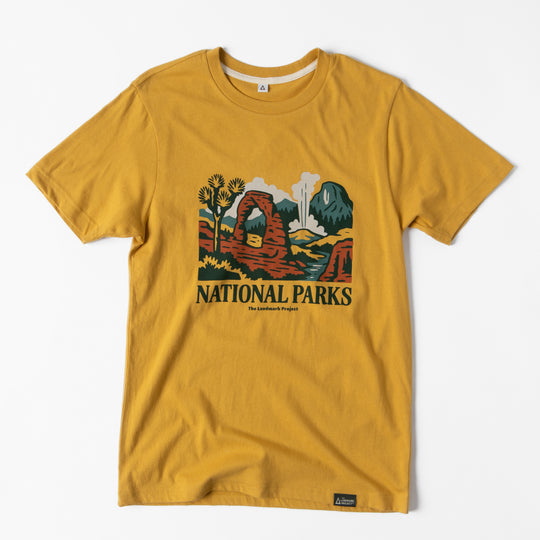 National Parks Montage Unisex Short Sleeve Tee Short Sleeve Amber XS
