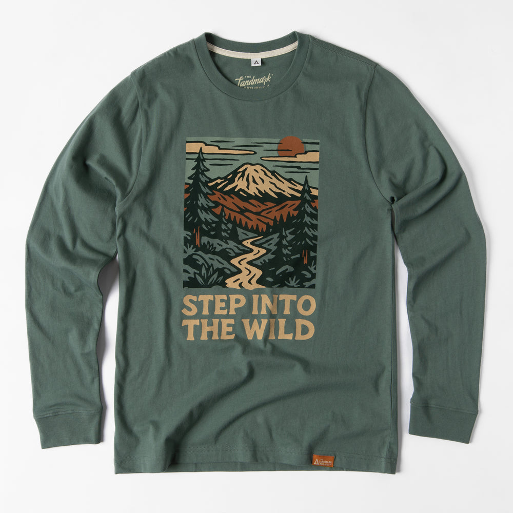 Step Into The Wild Unisex Long Sleeve Tee Long Sleeve Sage XS