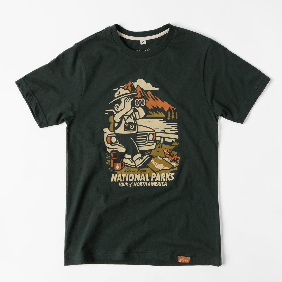 National Parks Tour of North America Unisex Short Sleeve Tee Short Sleeve Dark Pine XS