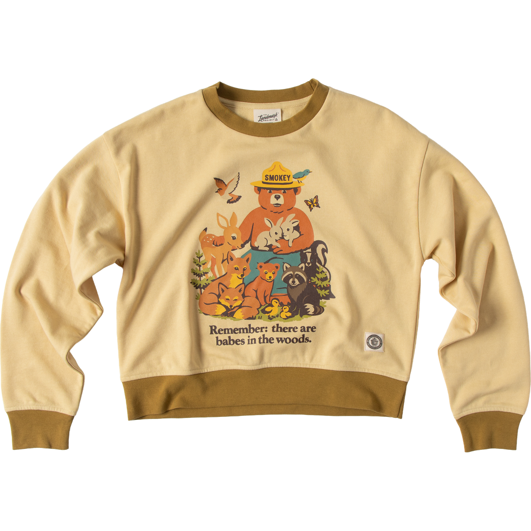Babes in the Woods Women's Crewneck Sweatshirt Outerwear Mesa Gold XS
