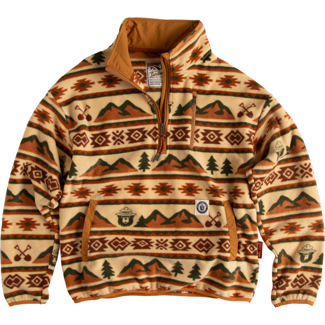 Smokey Bear Unisex Half Zip Fleece Outerwear Western Fade XS