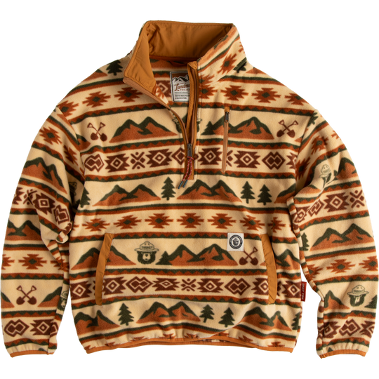 Smokey Bear Unisex Half Zip Fleece Outerwear Western Fade XS