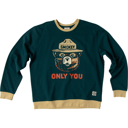 Smokey Bear Unisex Crewneck Sweatshirt Outerwear Deep Alpine XS