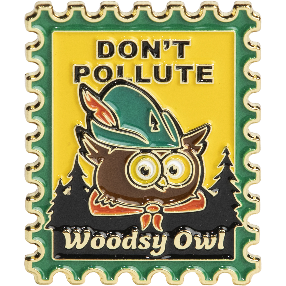 Woodsy Owl Postage Stamp Pin Pin  