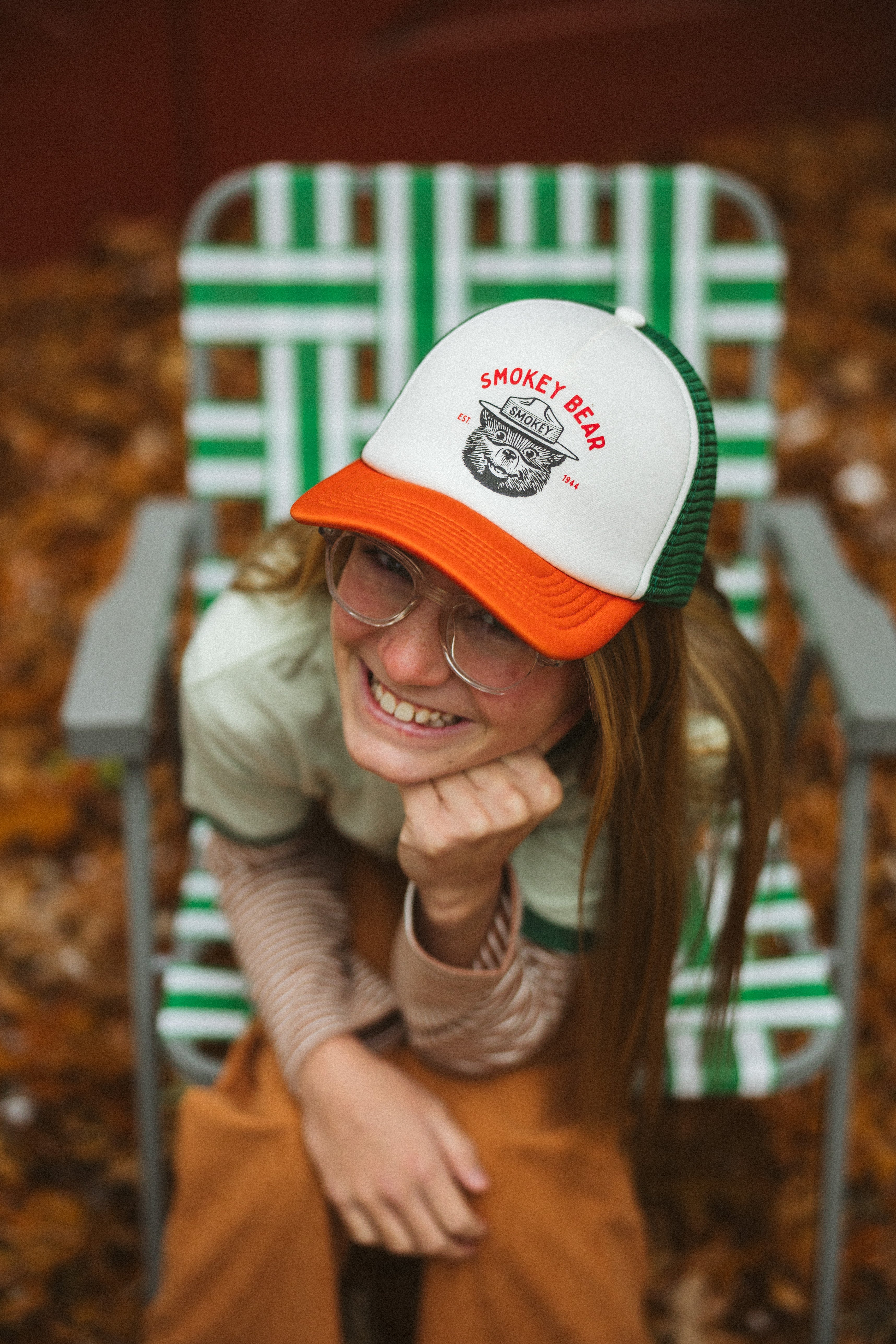 Smokey Junior Varsity Youth Trucker Hat - Cream – The Landmark Project