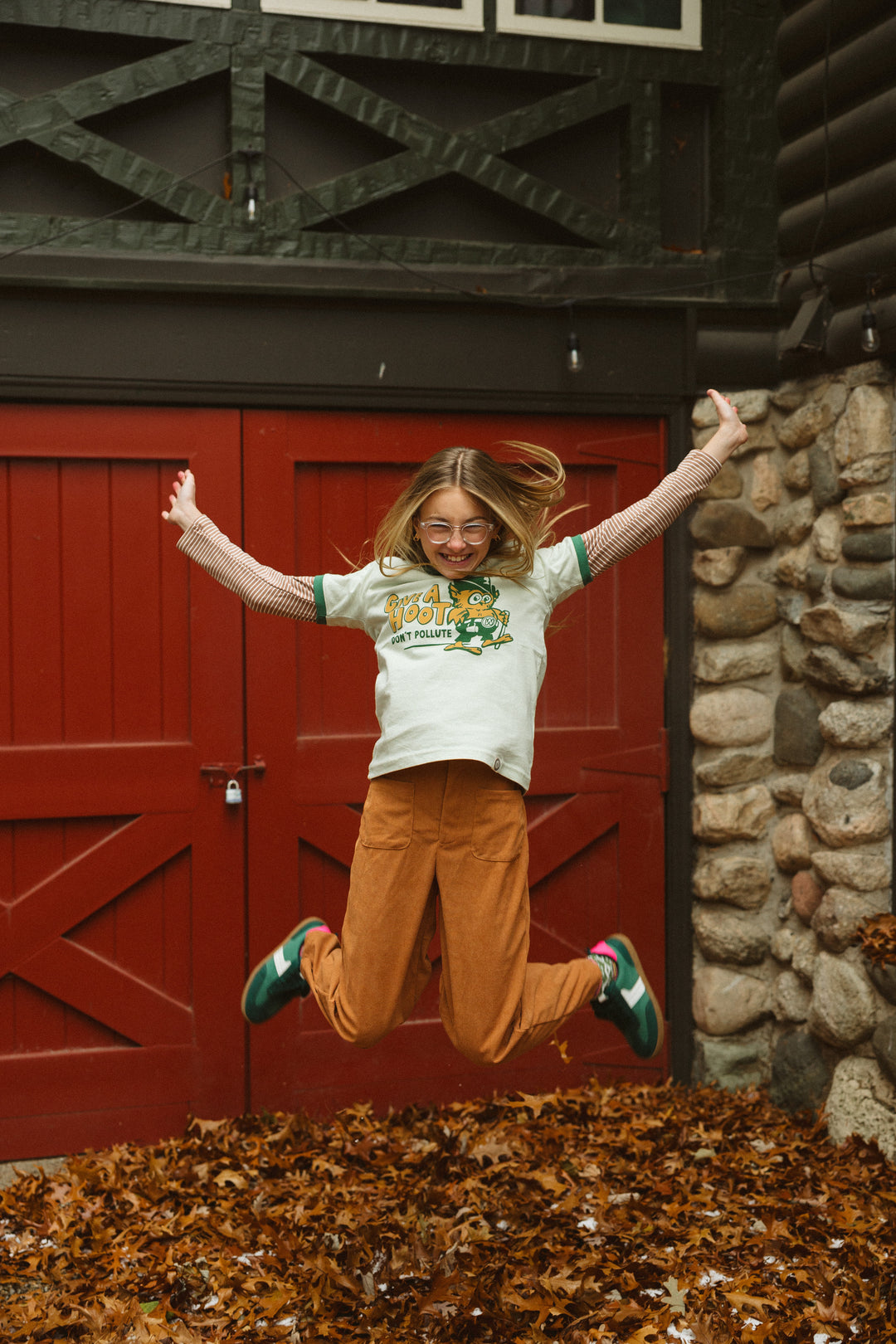 Give A Hoot, Don't Pollute Youth Short Sleeve Ringer Tee