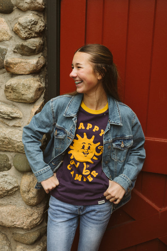 Happy Camper Youth Short Sleeve Ringer Tee