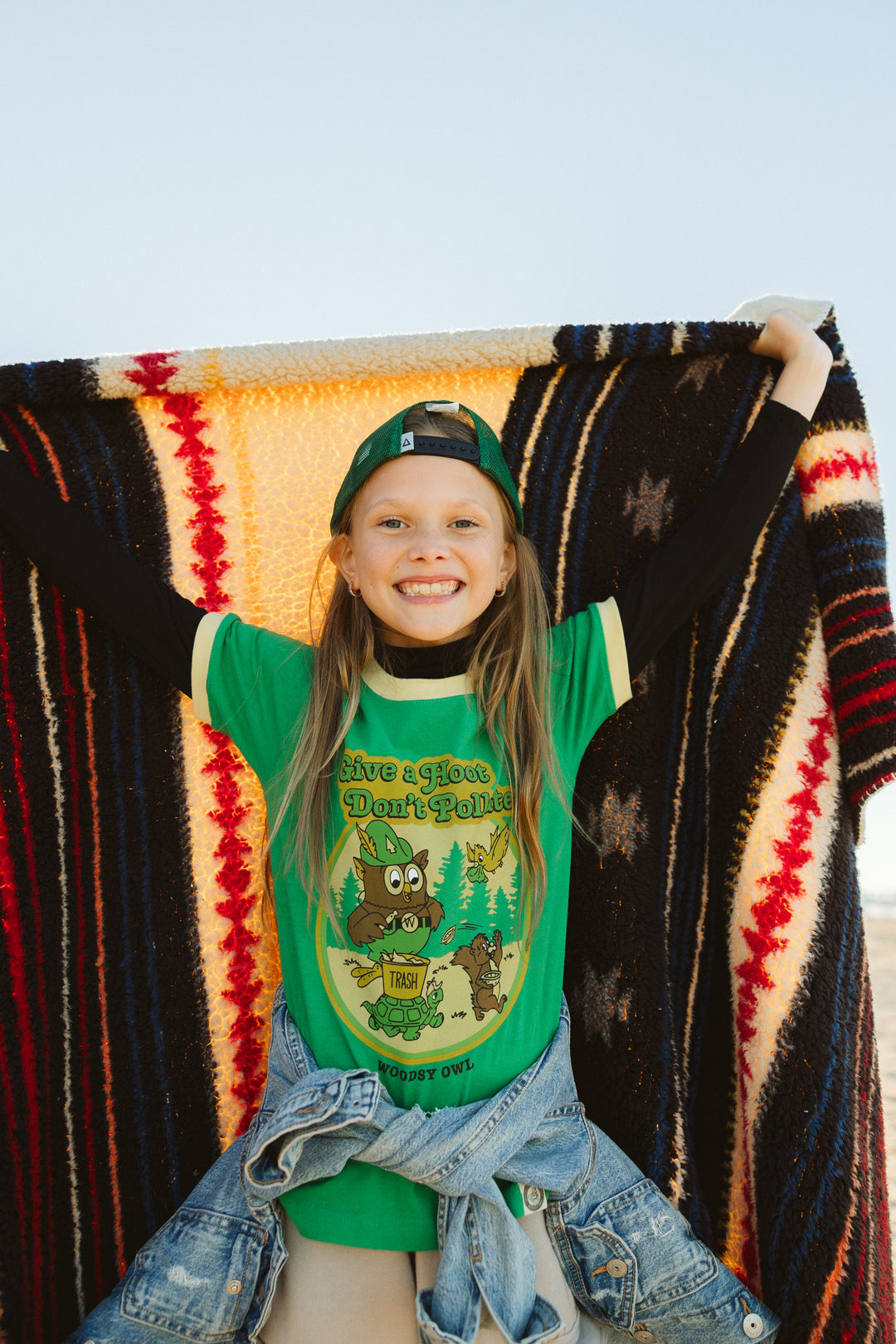 Woodsy Owl and Friends Youth Short Sleeve Ringer Tee Short Sleeve