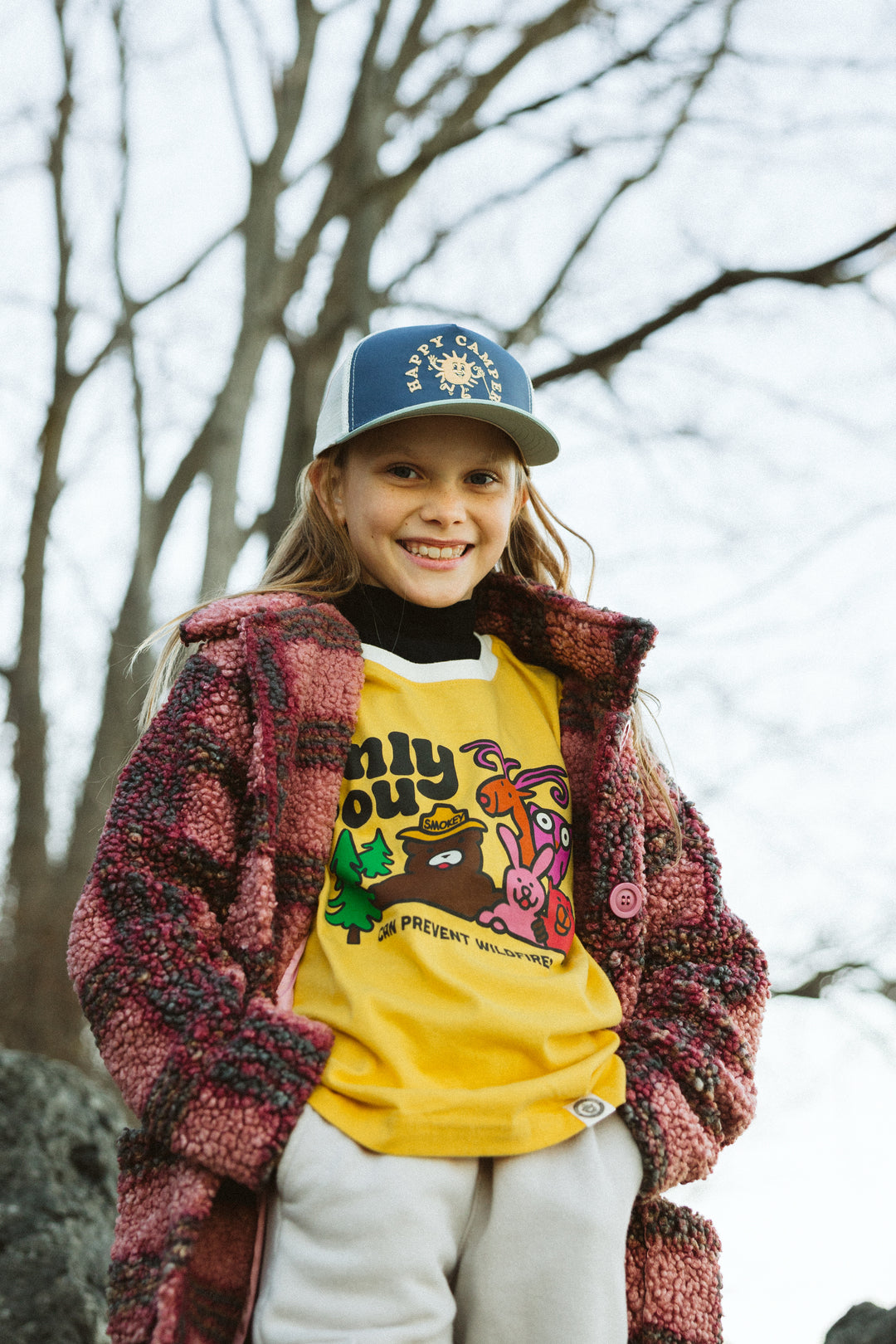 Happy Camper Youth Trucker Hat Hat