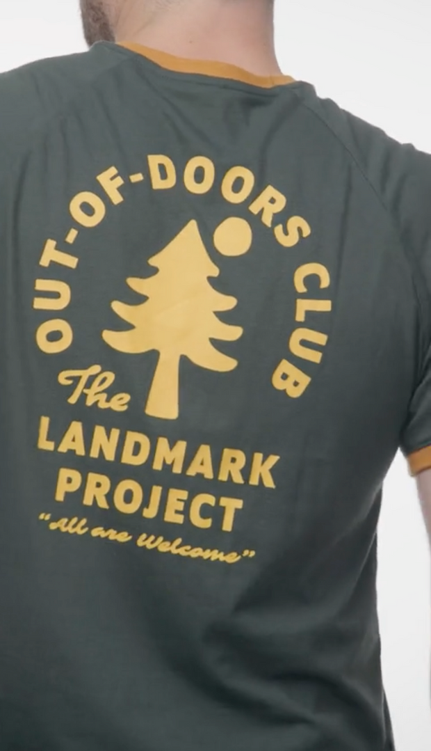 Out-of-Doors Club Unisex Short Sleeve Raglan Ringer Pocket Tee