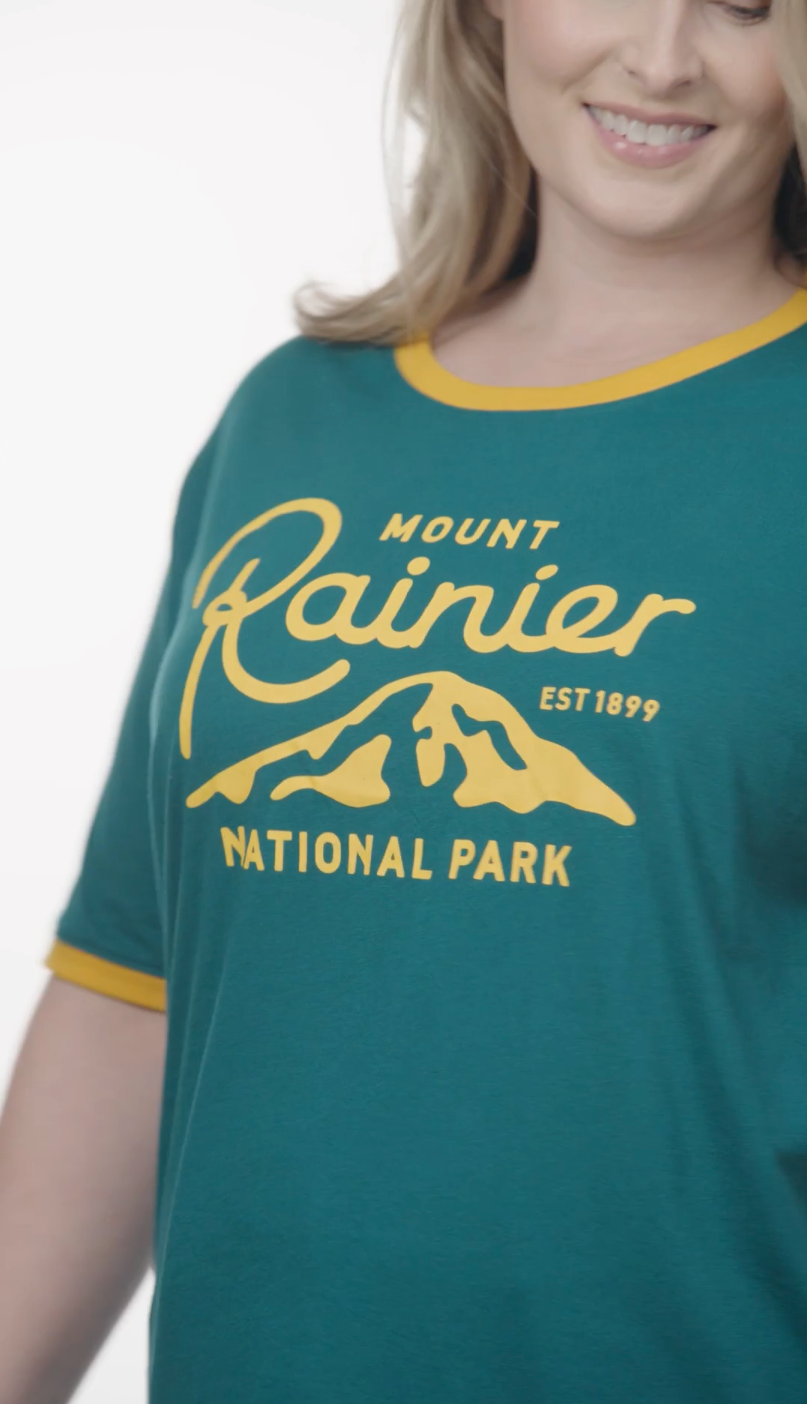 Mount Rainier Type Unisex Short Sleeve Ringer Tee
