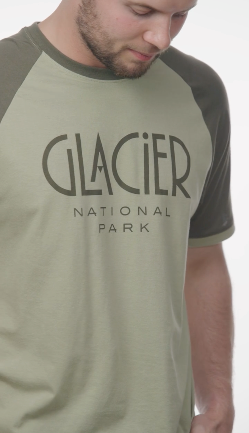 Glacier Type Unisex Short Sleeve Raglan Ringer Tee
