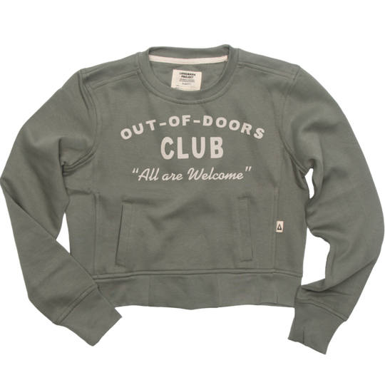 Out-of-Doors Club Forestry Women's Crop Sweatshirt Outerwear Agave XS