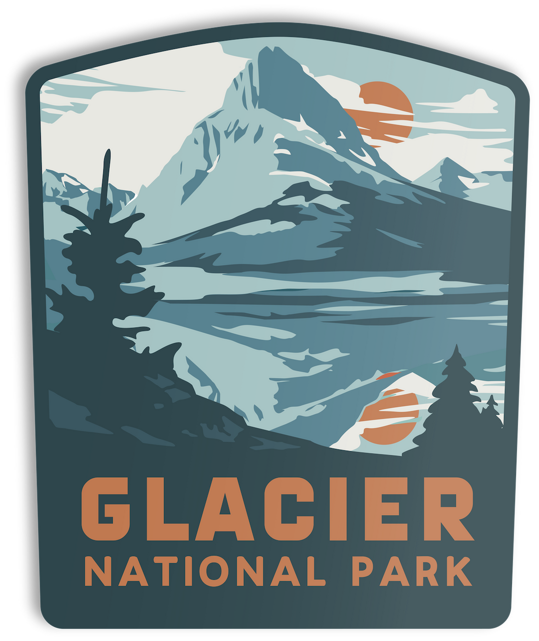 Glacier National Park Sticker Sticker One Size 