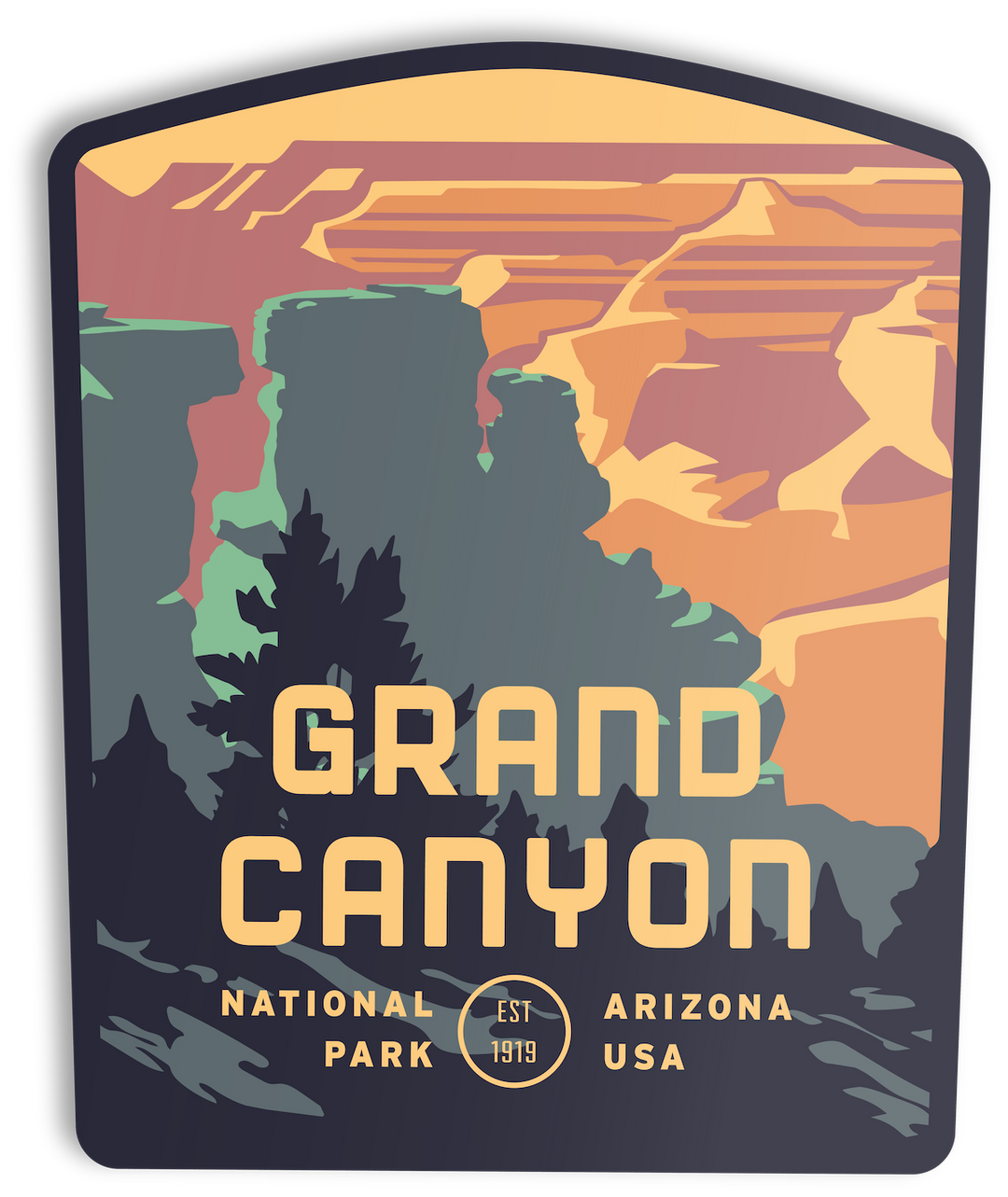 Grand Canyon National Park South Rim Sticker Sticker  