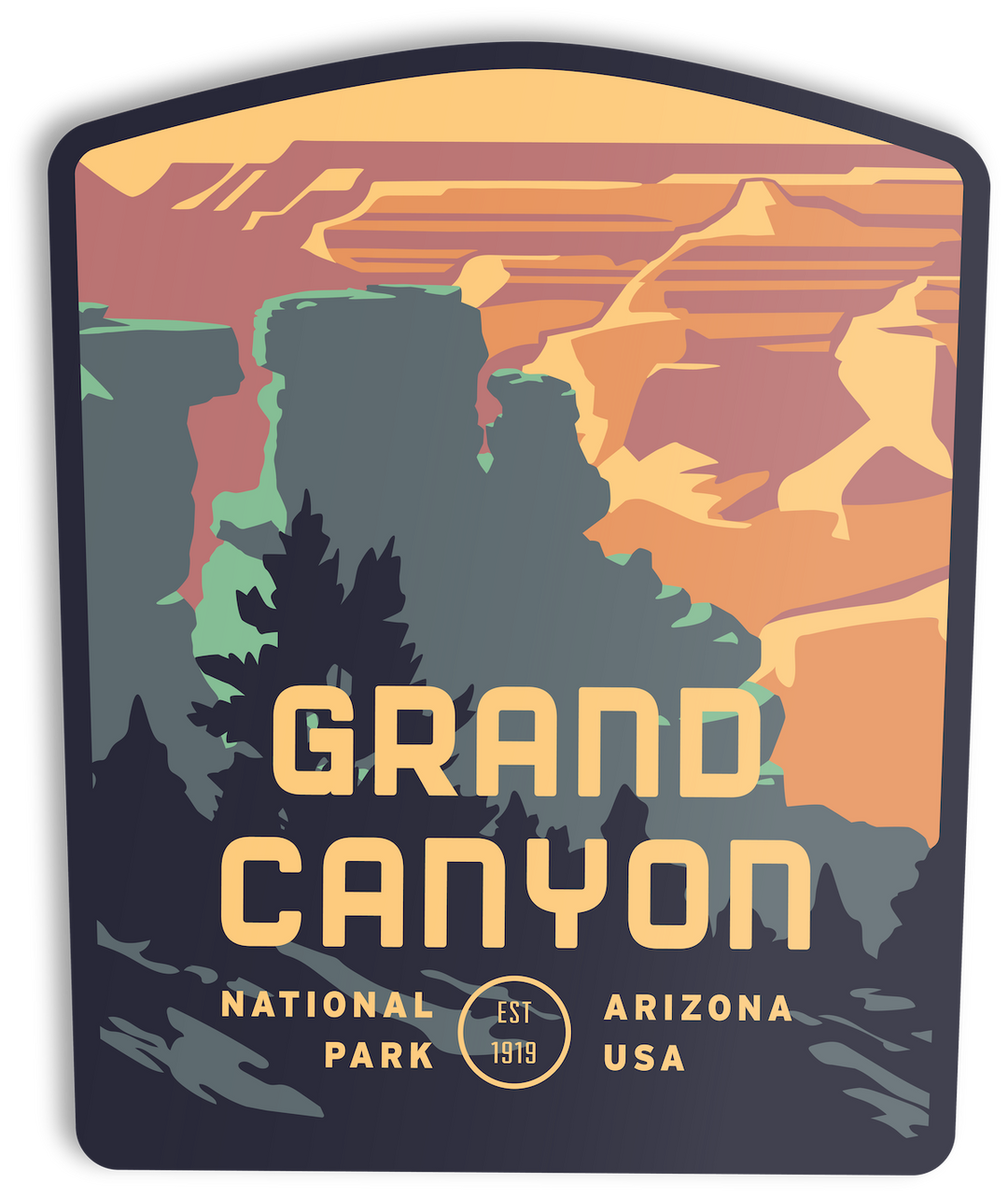 Grand Canyon National Park South Rim Sticker The Landmark Project grand-canyon-national-park-south-rim-sticker-the-landmark-project